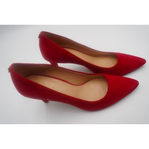 Michael Kors MK Burgundy Suede Elegant Office Classic Pointed Toe Heels Pumps 9M - Picture 8 of 13